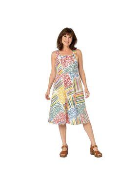 New Louche Sustain Size 14 Multicolor Printed Button-Front Sleeveless Dress